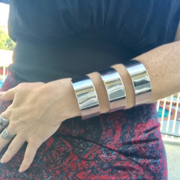 Nasty Gal Jewelry - WIDE mirrored WARRIOR cuff SILVER BRACELET BAND
