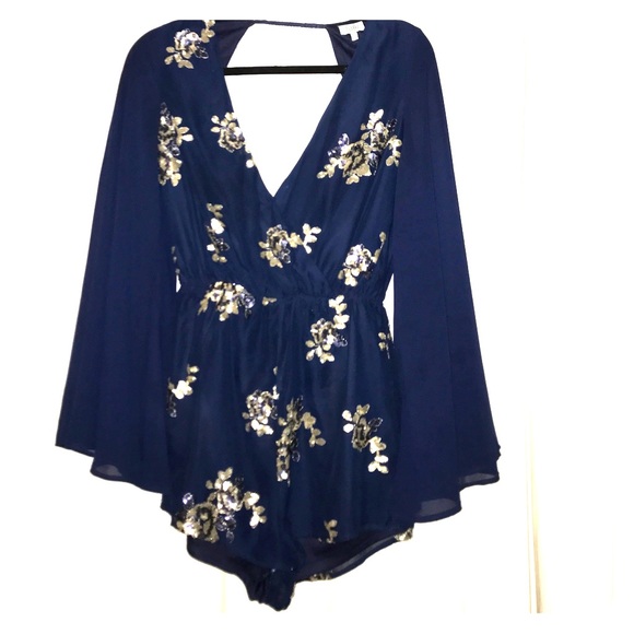 Chiffon sequin romper