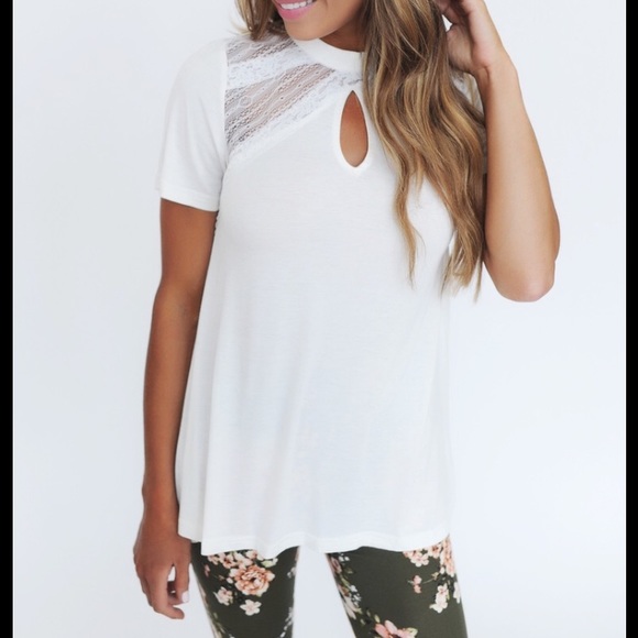 NWT cream lace top