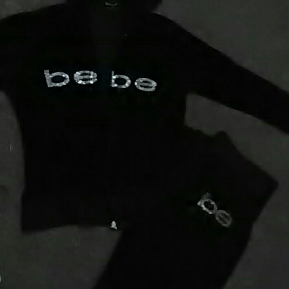 Bebe blk and rhinestone signature Valour velvet ju - Picture 2 of 3