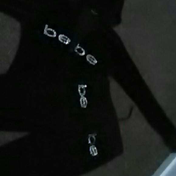 Bebe blk and rhinestone signature Valour velvet ju - Picture 3 of 3