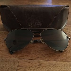 Fossil bronze polarized aviator sunglasses