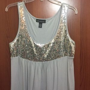 INC - cap sleeve sweater with sequined tank top