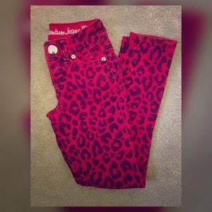 Red, Leopard Justice Premium skinny jeans.