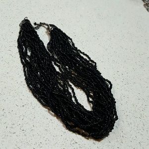 Black Coral Strands Necklace