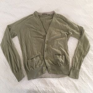 Vince olive green cardigan sweater