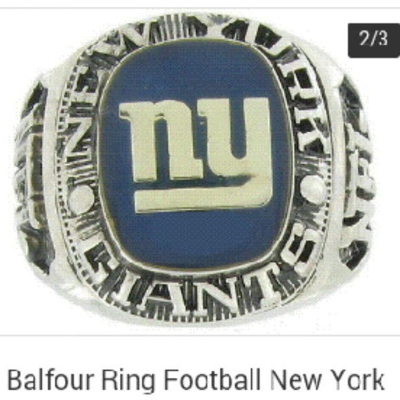 NY Giants silver sports ring - Picture 2 of 3