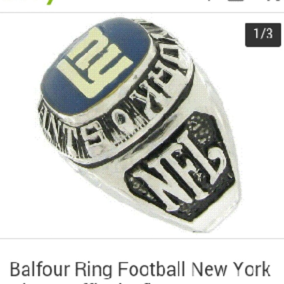 NY Giants silver sports ring - Picture 3 of 3