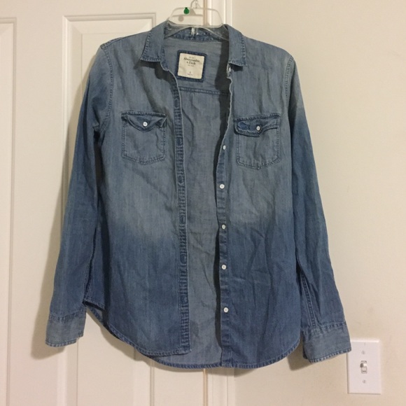 Denim Chambray Button Down Shirt (A&F)