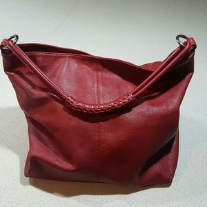 Red Leather Shoulder Bag