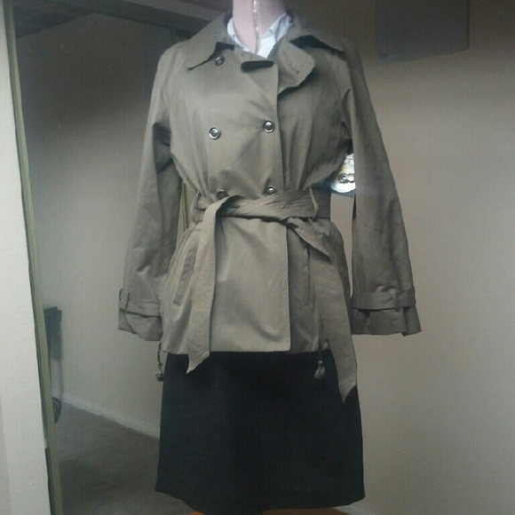 Green Army Trench Rain Coat Jacket Size L - Picture 1 of 4