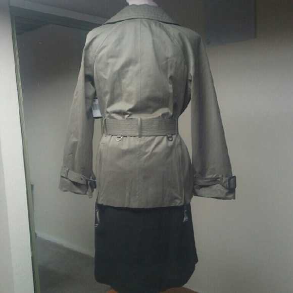 Green Army Trench Rain Coat Jacket Size L - Picture 4 of 4