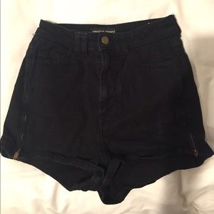 Black American Apparel Denim Shorts