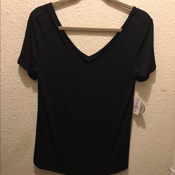 SO Perfectly soft double v neck tee