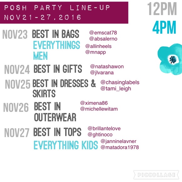 Posh Party Line-Up 11.21-27.16 - Picture 2 of 3