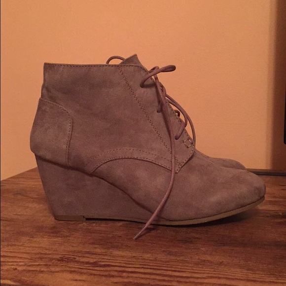 Lace-Up Wedge Booties
