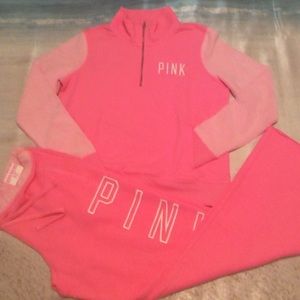 Pink Victoria's Secret sweatshirt &sweatpants set