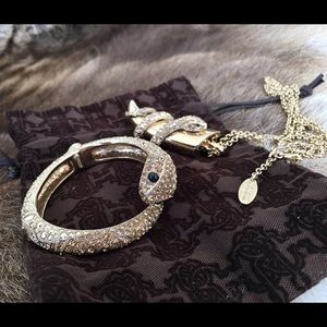 Roberto Cavalli Snake Necklace & Bracelet Set