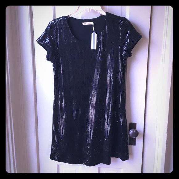 Mini sequin shift dress