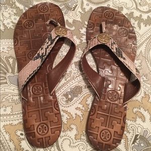 Tory Burch Snakeskin flip flops