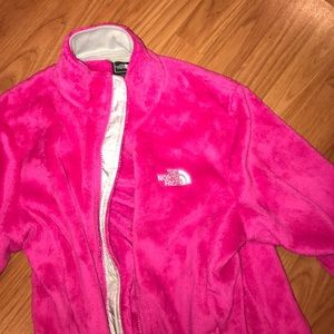 NWOT pink furry north face jacket!