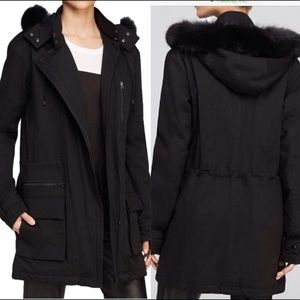 Vince Genuine Fur Hood Quilted Parka