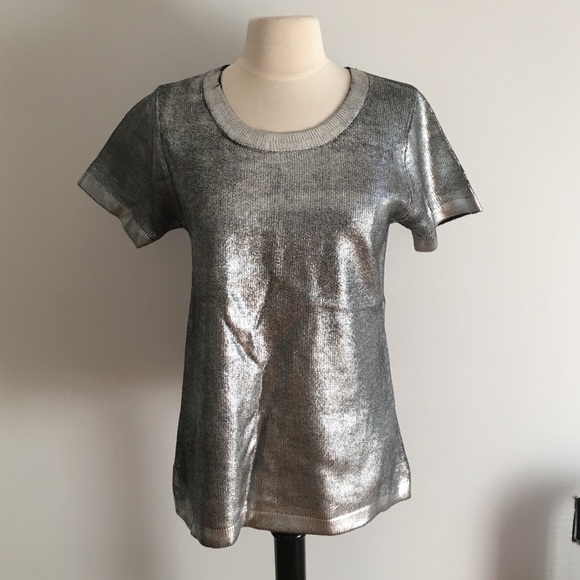Under Skies Metallic Coated Sweater