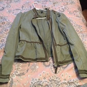 H&M army green pleated jacket
