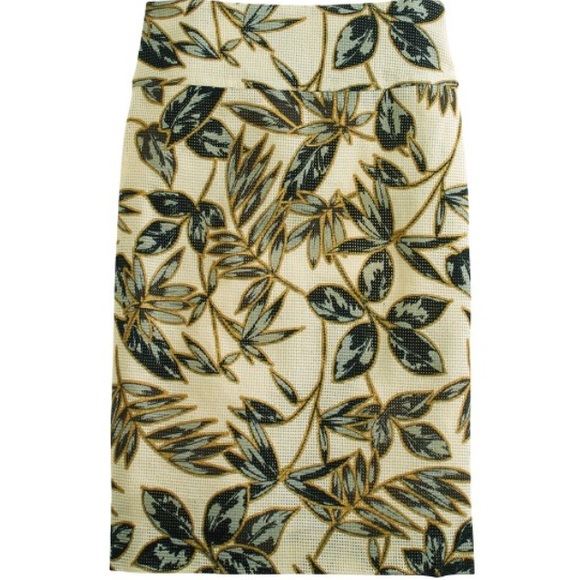J. Crew RETAIL gold foil leaf pencil skirt