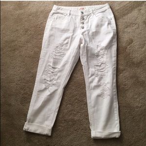 White Ripped Boyfriend Jeans