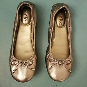 Silver ballet flats