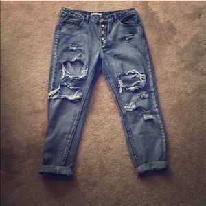 Ripped boyfriend jeans