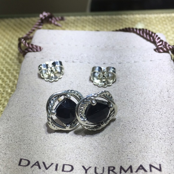 Infinity Earrings with Black Onyx