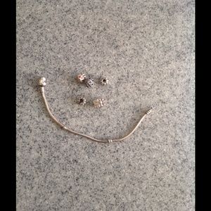 SEMI USED Pandora Charm Bracelet With Charms