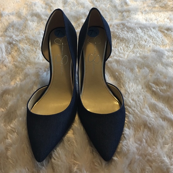 Jessica simpson denim heels Clearance