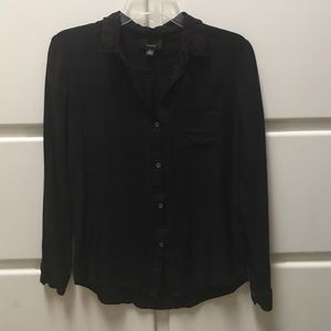 Woman's button down plaid top