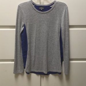 Blue and grey woman's top