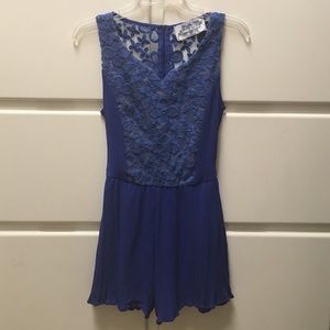 Blue lace romper