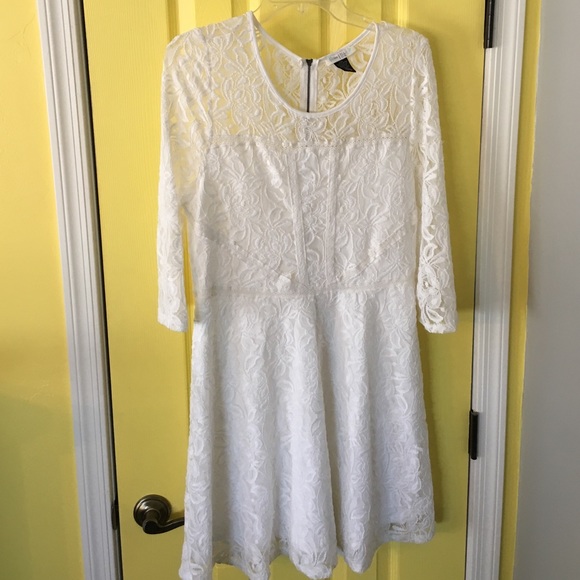 White Lace A-Line Dress
