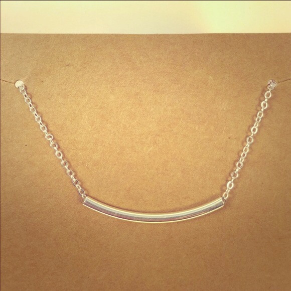 Curve Tube Sliver Dipped Necklace