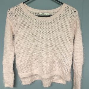 Abercrombie Kids eyelash soft pink sparkle sweater