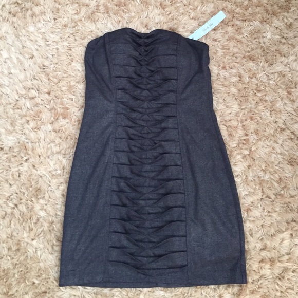 Blue Strapless Cocktail Dress
