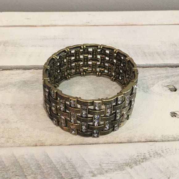 Stretch Gold Rhinestone Bracelet