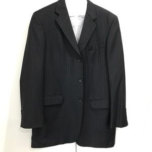 Alfani Men's Full Suit; Navy w/ Gray stripes