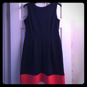 Navy and coral dress