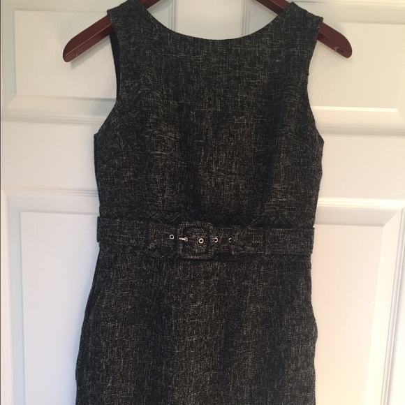 banana republic Sheath Dress Gray Black Tweed 2P
