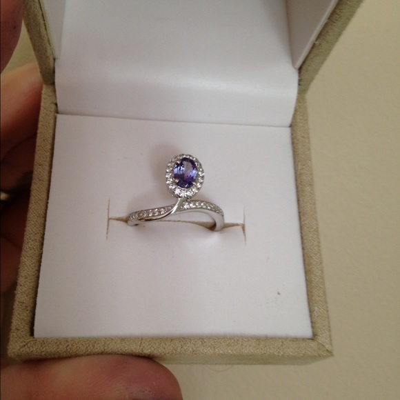 Oval Blue Tanzanite Sterling Silver Ring Sz 7