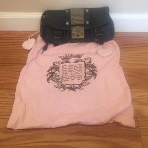 Juicy Couture Black Leather Clutch and Wristlet