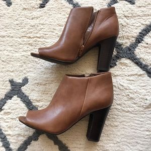 Nine West Leather Peep-Toe Booties