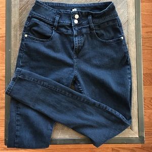 Topshop Moto Kristen high-waisted navy skinny jean